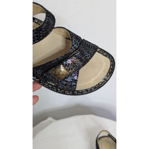 Alegria Lula Leather Adjustable Backstrap Sandals Glam Bam 37 US 7 Wide Width - Picture 16 of 16